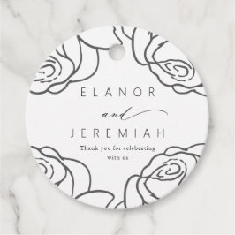 Schöne Black Floral Wedding Vielen Dank Geschenkanhänger