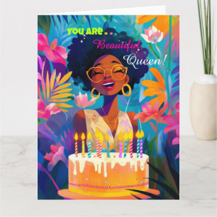 Schöne Black Queen Birthday Card Dankeskarte