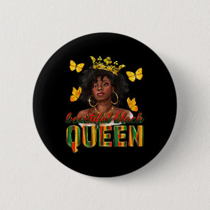 Schöne Black Queen Dripping Afro Melanin Junete Button