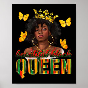 Schöne Black Queen Dripping Afro Melanin Junete Poster