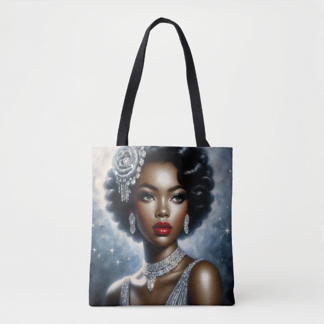 Schöne Black Woman Glamour Ästhetik Tasche (Vorderseite)