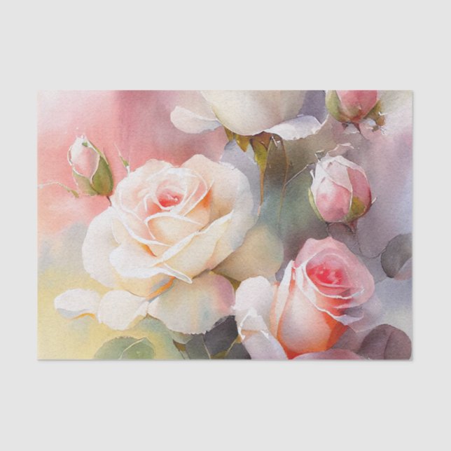 Schöne, blassfarbene Rose Seidenpapier (Vorderseite)
