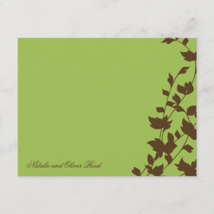 Schöne Blätter Flat Dankeschön Karten - Braun