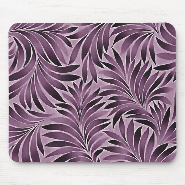 Schöne Blätter in Aubergine-Purpur Mousepad (Vorne)