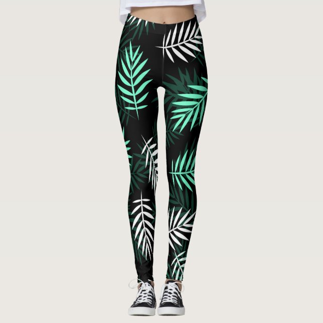 Schöne Blätter Leggings (Vorderseite)