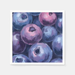 Schöne Blaubeeren Fruchtmalerei Serviette