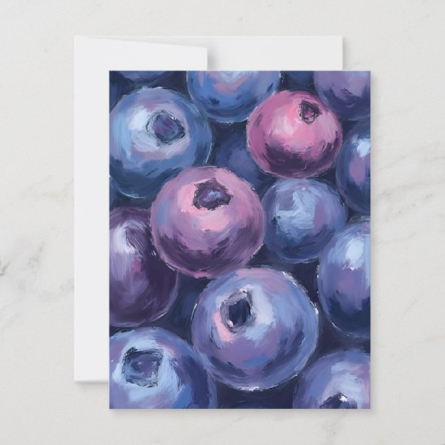 Schöne Blaubeeren | Obstmalerei Dankeskarte (Vorderseite)