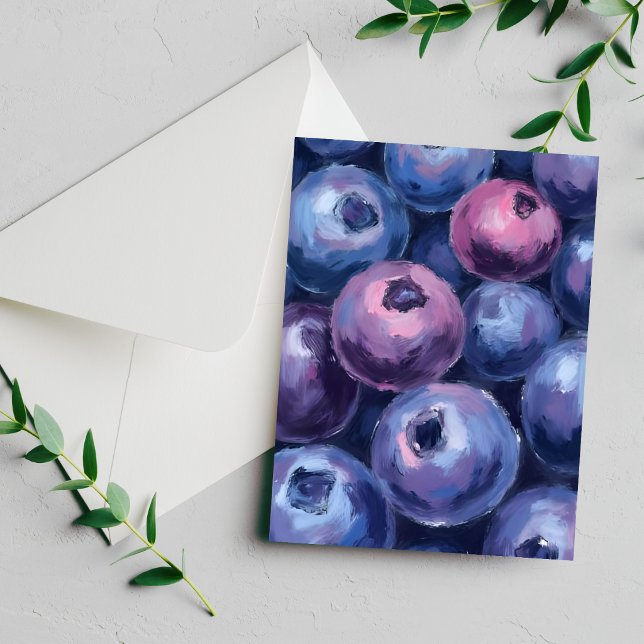 Schöne Blaubeeren | Obstmalerei Karte (Von Creator hochgeladen)