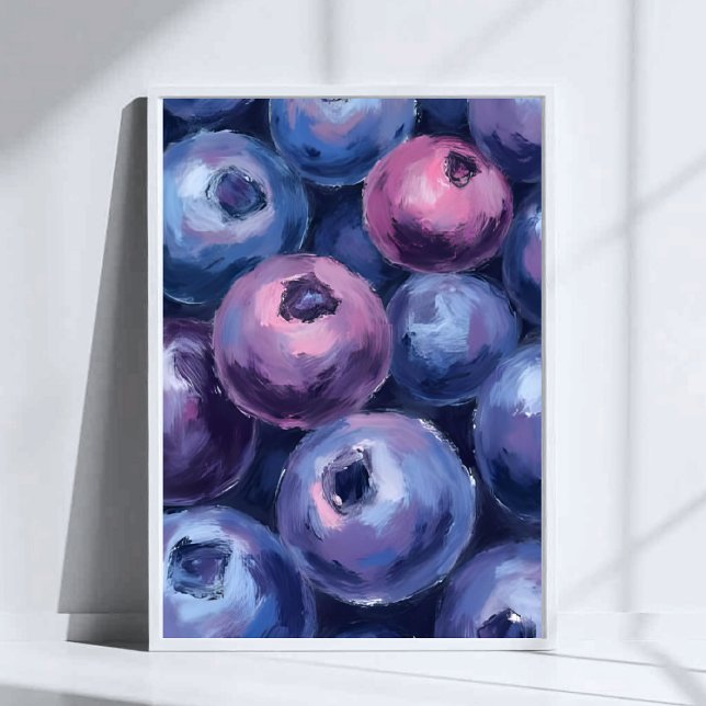 Schöne Blaubeeren | Obstmalerei Poster (Von Creator hochgeladen)