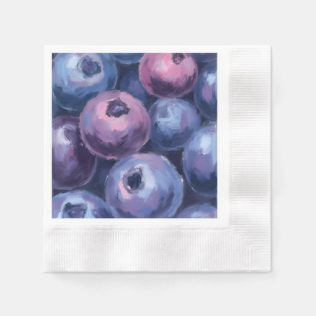 Schöne Blaubeeren | Obstmalerei Serviette (Vorderseite)