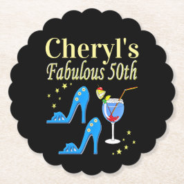 SCHÖNE BLAUE 50. GEBURTSTAGSGESTALTUNG UNTERSETZER