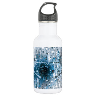 Schöne blaue abstrakte Kunstspritzer Edelstahlflasche