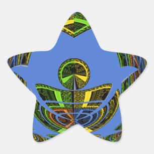 Schöne blaue afrikanische traditionelle ethnische Stern-Aufkleber