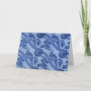Schöne blaue Art Nouveau Blumengestaltung Karte