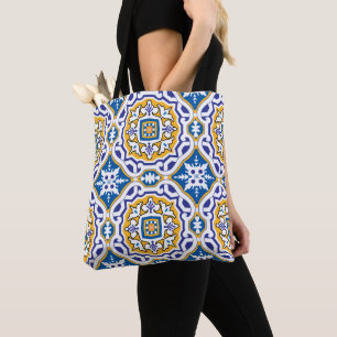 💙 Schöne blaue Azulejos IV Kleine Kachel Tasche