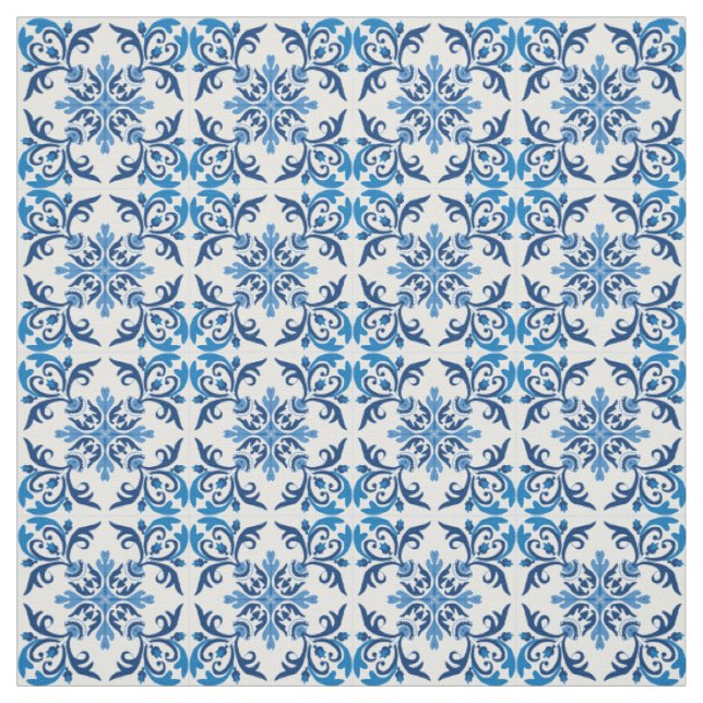 💙 Schöne blaue Azulejos, XS Kachelgröße Stoff (Muster)