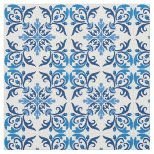 💙 Schöne blaue Azulejos, XXL Kachelgröße Stoff