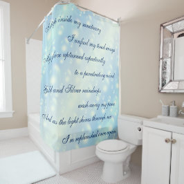 Schöne blaue Blasen reinigen Mantra-Design Duschvorhang