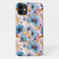 Schöne blaue Blumen Alkohol Tinte Pastel