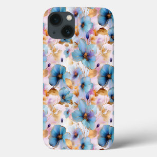 Schöne blaue Blumen Alkohol Tinte Pastel Case-Mate iPhone Hülle
