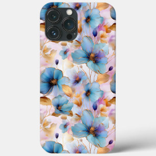 Schöne blaue Blumen Alkohol Tinte Pastel Case-Mate iPhone Hülle