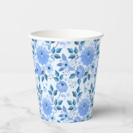 schöne blaue Blumen Design Geschenkmuster für sie Pappbecher