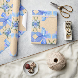 Schöne blaue Blumen Geschenkpapier