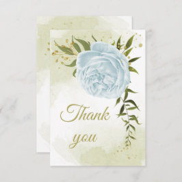 schöne blaue Blumen Grünpflanzen botanisch Dankeskarte