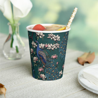 Schöne blaue Friedhöfe & Magnolien Blume Aquamarin Pappbecher