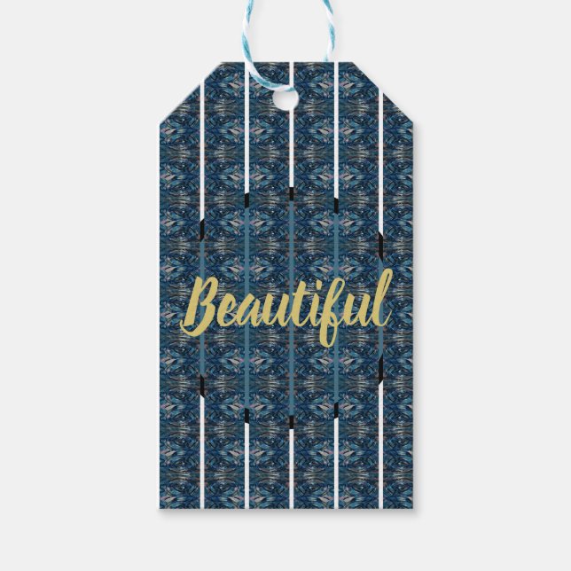 Schöne blaue Geschenketags von Poet Adiela Akoo Geschenkanhänger (Vorderseite)