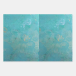 Schöne blaue Geschenkpackung Geschenkpapier Set