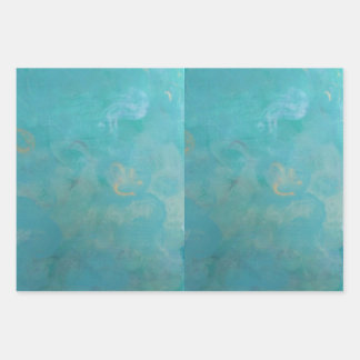 Schöne blaue Geschenkpackung Geschenkpapier Set