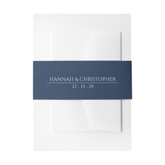 Schöne blaue Hochzeit Einladungsbanderole (Vorderseite Beispiel)