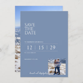 Schöne blaue Hochzeit Save The Date
