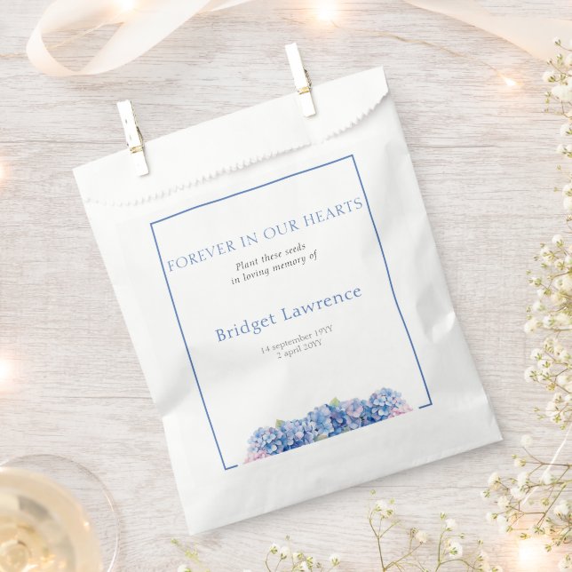 Schöne blaue Hortensien-Trauer-Samenpackung Geschenktütchen (Ausgeschnitten)