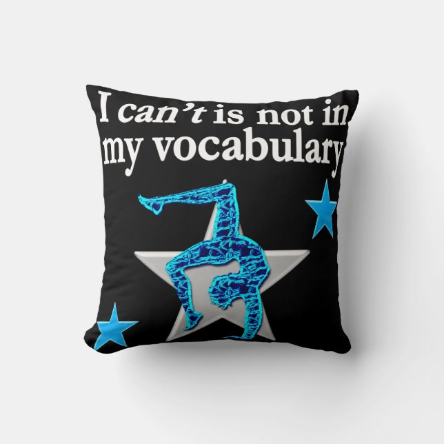 SCHÖNE, BLAUE INSPIRATIONELLE GYMNASTIK-DESIGN KISSEN (Vorderseite)