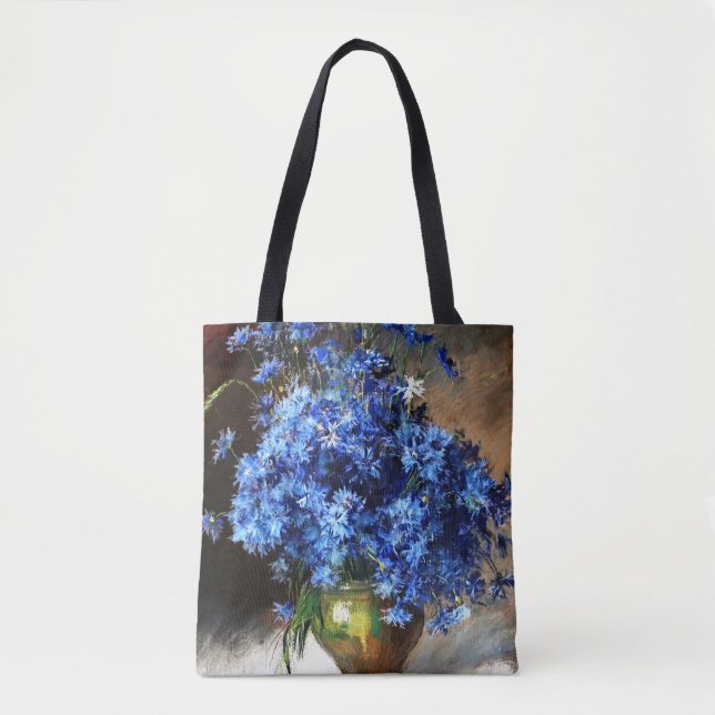 Schöne blaue Kornblumen Tasche (Vorderseite)