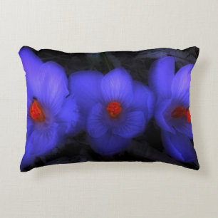 Schöne blaue Lila Crocus Blooms Zierkissen