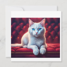 Schöne blaue Mit Augen Albino Katze auf dem exotis Einladung