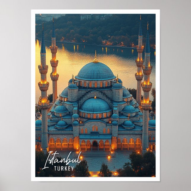 Schöne blaue Moschee Istanbul Türkei Poster (Vorne)