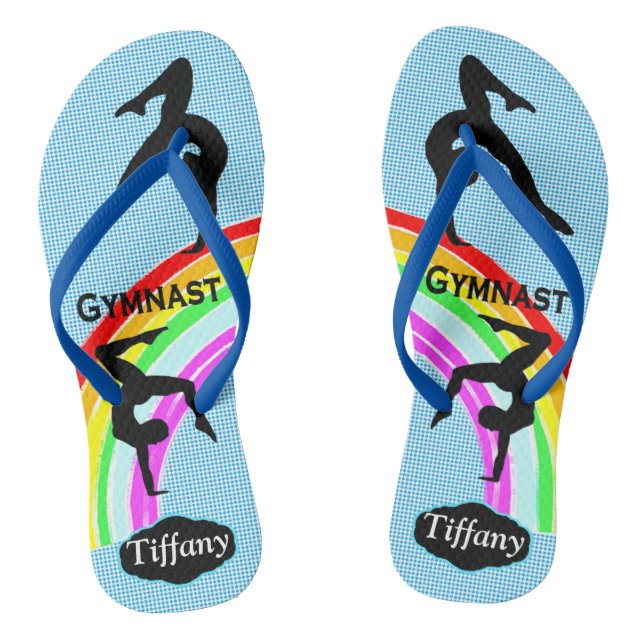 SCHÖNE BLAUE PERSONALISIERT GYMNASTICS FLIP FLOPS (Fußbett)
