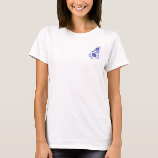 Schöne blaue Pfingstrosen-Jacke T-Shirt