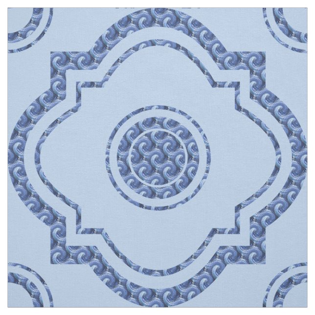 Schöne blaue Quatrefolie Stoff (Muster)