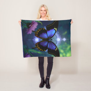 Schöne blaue Schmetterlingsdecke Fleecedecke