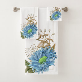 Schöne blaue Sonnenblume Badhandtuch Set