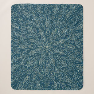 Schöne blaue Spitzen-Ornament, fröhlich Christmasa Sherpadecke