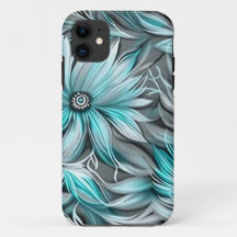 Schöne blaue Türkis-Blumenprint