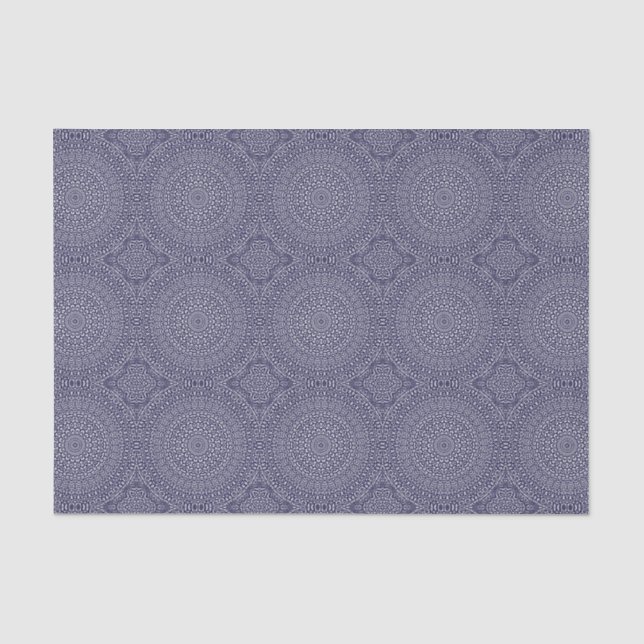 Schöne blaue u. weiße verwickelte Mandala Talavera Seidenpapier (Vorderseite)