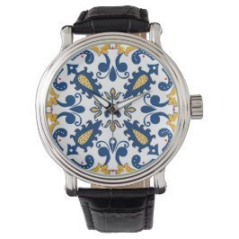💙 💛 Schöne, blaue und gelbe Azulejos, Armbanduhr