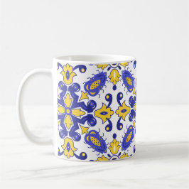💙 💛 Schöne blaue und gelbe Azulejos Kaffeetasse